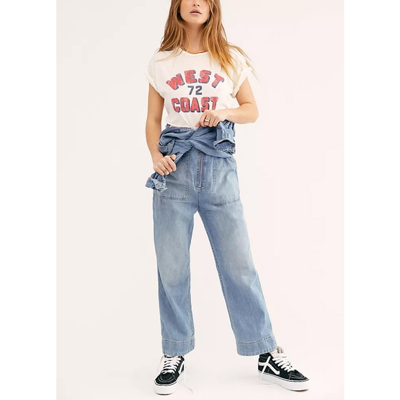 FREE PEOPLE Charlie Coveralls / Denim Blue - Picture 4 of 5